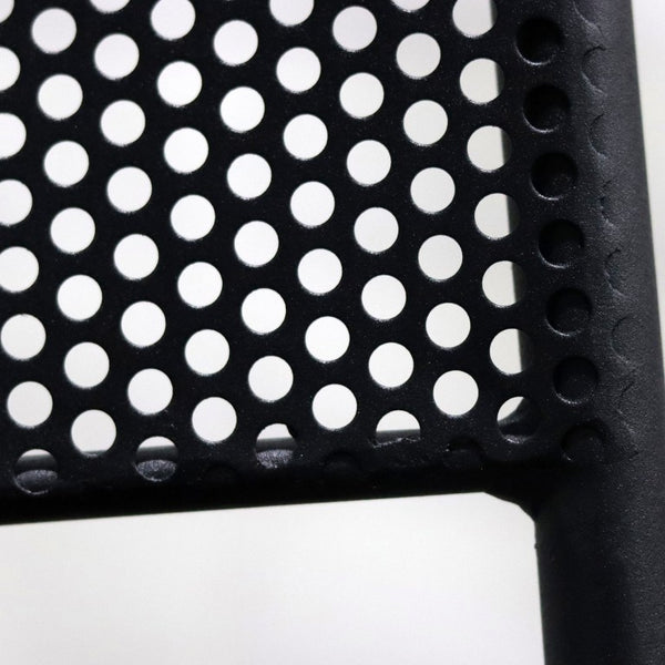 EuroStyle Nansen Stackable Powder Coated Steel Outdoor Dining Chair with Perforated Mesh Set of 2 Black 90770-BLK