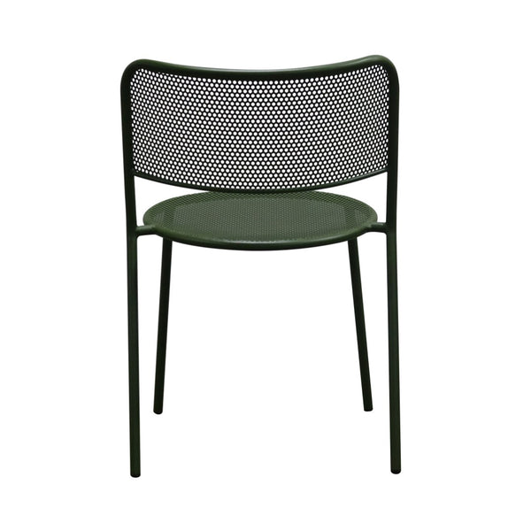 Eurostyle Nansen Stackable Outdoor Side Chair Set - Stylish, Durable Design For Summer Gatherings And Storage Dark Green Steel 90770-dkgrn