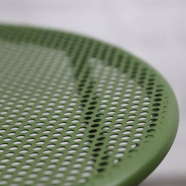 EuroStyle Nansen Stackable Powder Coated Steel Outdoor Dining Chair with Perforated Mesh Set of 2 Dark Green 90770-DKGRN