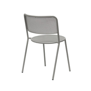 Eurostyle Nansen Stackable Outdoor Side Chair Set - Stylish, Durable Design For Summer Gatherings And Storage Oyster Gray Steel 90770-oysgry