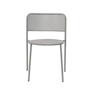 EuroStyle Nansen Stackable Powder Coated Steel Outdoor Dining Chair with Perforated Mesh Set of 2 Oyster Gray 90770-OYSGRY