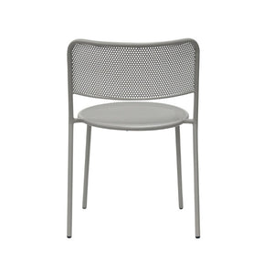 EuroStyle Nansen Stackable Powder Coated Steel Outdoor Dining Chair with Perforated Mesh Set of 2 Oyster Gray 90770-OYSGRY