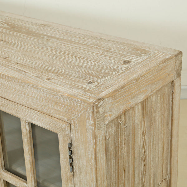 Lilys Glass Cabinet With 4 Doors Weathered White Wash--25% Discount 90770110