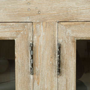 Lilys Glass Cabinet With 4 Doors Weathered White Wash--25% Discount 90770110