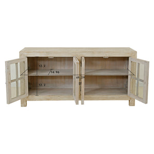 Lilys Glass Cabinet With 4 Doors Weathered White Wash--25% Discount 90770110