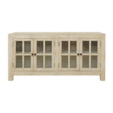 Glass Cabinet With 4 Doors Weathered White Wash--25% Discount