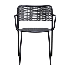 Eurostyle Nansen Stackable Outdoor Armchair Set – Elegant Design, Durable Steel, Perfect For Summer Gatherings Black Steel 90772-blk