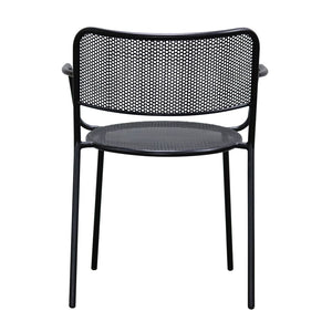 Eurostyle Nansen Stackable Outdoor Armchair Set – Elegant Design, Durable Steel, Perfect For Summer Gatherings Black Steel 90772-blk