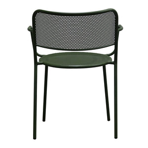 Eurostyle Nansen Stackable Outdoor Armchair Set – Elegant Design, Durable Steel, Perfect For Summer Gatherings Dark Green Steel 90772-dkgrn