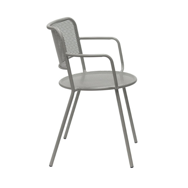 Eurostyle Nansen Stackable Outdoor Armchair Set – Elegant Design, Durable Steel, Perfect For Summer Gatherings Oyster Gray Steel 90772-oysgry