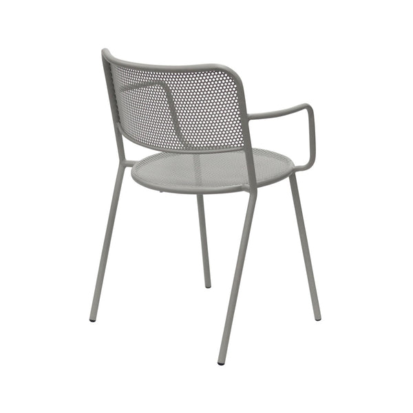 Eurostyle Nansen Stackable Outdoor Armchair Set – Elegant Design, Durable Steel, Perfect For Summer Gatherings Oyster Gray Steel 90772-oysgry