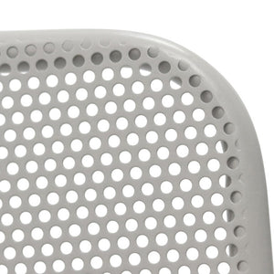 EuroStyle Nansen Stackable Outdoor Armchair Perforated Steel Mesh Patio Seating Set of 2 Oyster Gray 90772-OYSGRY