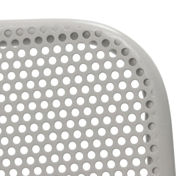 EuroStyle Nansen Stackable Outdoor Armchair Perforated Steel Mesh Patio Seating Set of 2 Oyster Gray 90772-OYSGRY