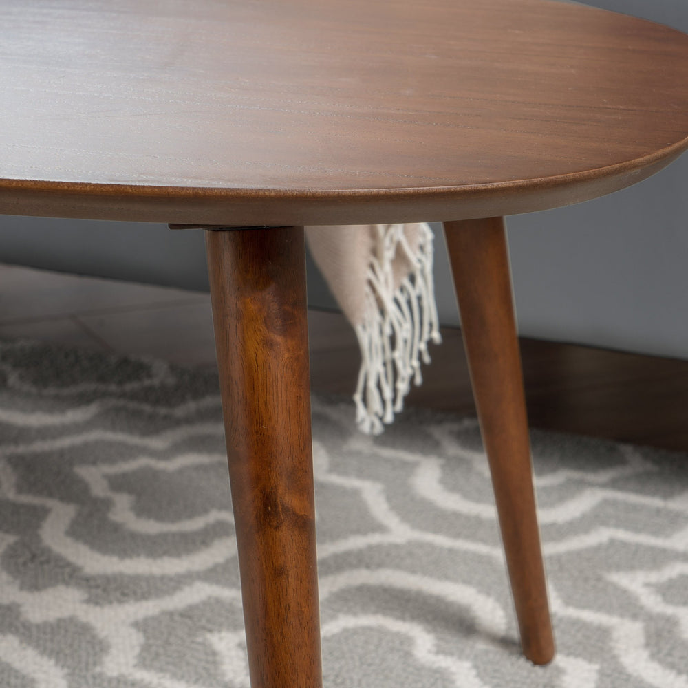 English Elm Christopher Knight Home® - Coffee Table - Mid-Century Modern Oval Design With Eco-Friendly Wood Legs For Stylish Living Spaces N771P256402T