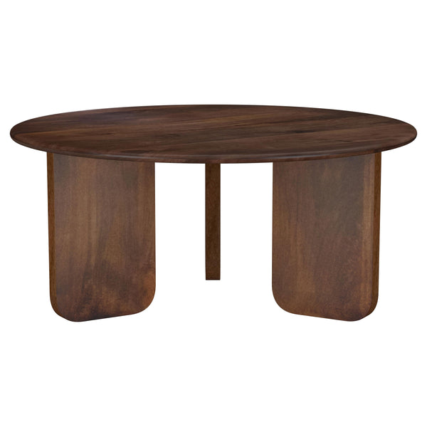 English Elm Columbo Brown Round Coffee Table - Rustic Modern Design, Durable Wood, Spacious Surface For Living Rooms B062P375426