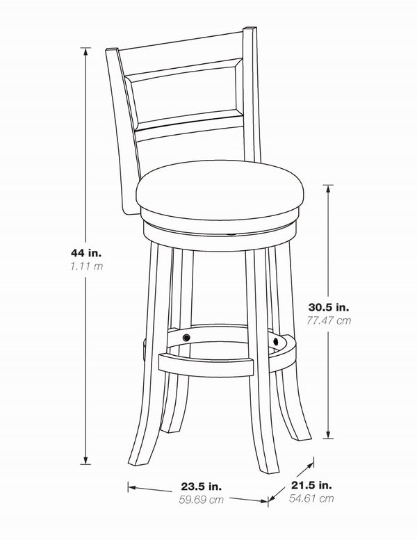 OSP Home Furnishings Swivel Stool 30" Cream / Dark Walnut Finish