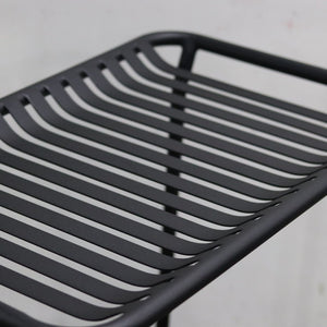 EuroStyle Enid Powder-Coated Steel Rolling Cart with Open Slat Shelves for Patio or Home Black 90780-BLK