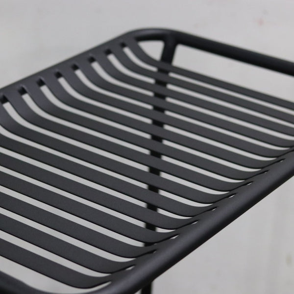 EuroStyle Enid Powder-Coated Steel Rolling Cart with Open Slat Shelves for Patio or Home Black 90780-BLK