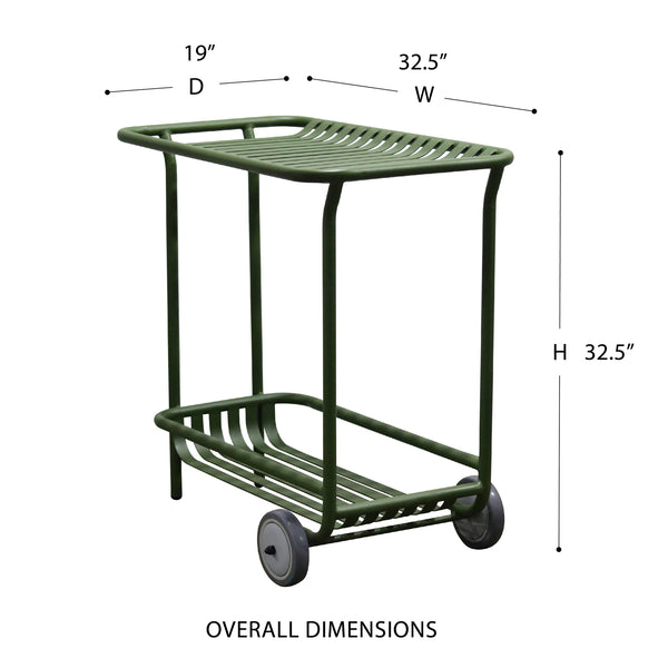 Enid Outdoor Cart in Dark Green 90780-DKGRN EuroStyle