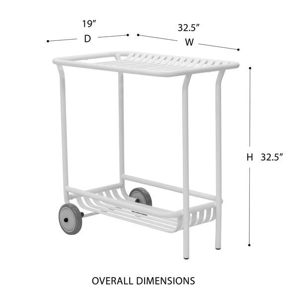 Enid Outdoor Cart in White 90780-WHT EuroStyle