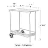 Enid Outdoor Cart in White 90780-WHT EuroStyle