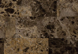 English Elm Home Bar Table - Contemporary 36" Pub Height Design With Brown Marble-Look Top & Metal Legs B2710P219005