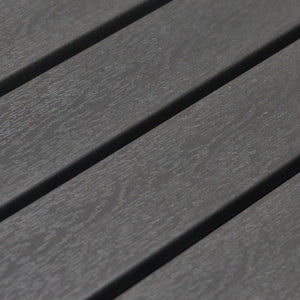 EuroStyle Kalmar Stackable Outdoor Side Chairs Steel Frame Resin Wood Slat Patio Set of 2 Dark Gray 90790-DKGRY