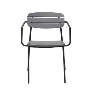 Kalmar Outdoor Armchair in Dark Gray with Black Frame - Set of 2 90792-DKGRY EuroStyle