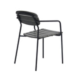 Kalmar Outdoor Armchair in Dark Gray with Black Frame - Set of 2 90792-DKGRY EuroStyle