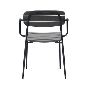 Kalmar Outdoor Armchair in Dark Gray with Black Frame - Set of 2 90792-DKGRY EuroStyle