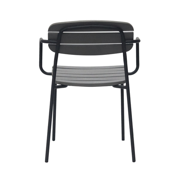 Kalmar Outdoor Armchair in Dark Gray with Black Frame - Set of 2 90792-DKGRY EuroStyle