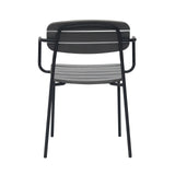 Kalmar Outdoor Armchair in Dark Gray with Black Frame - Set of 2 90792-DKGRY EuroStyle