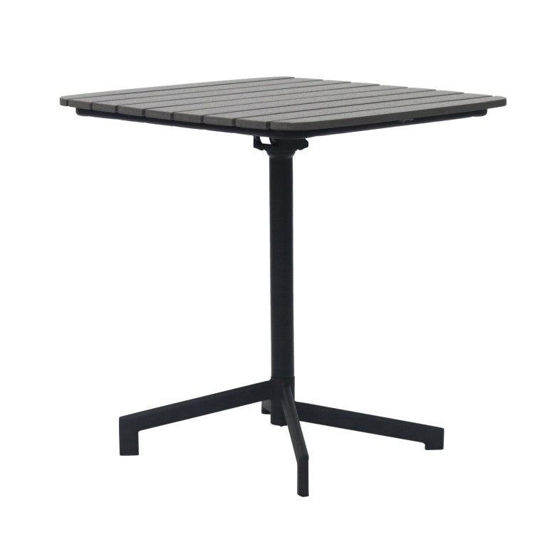 EuroStyle Kalmar Outdoor Folding Table Cast Aluminum and Steel Frame for Cafe Patio Spaces Dark Gray 90794-DKGRY