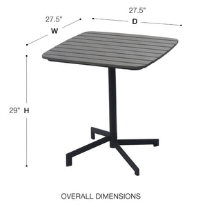 EuroStyle Kalmar Outdoor Folding Table Cast Aluminum and Steel Frame for Cafe Patio Spaces Dark Gray 90794-DKGRY