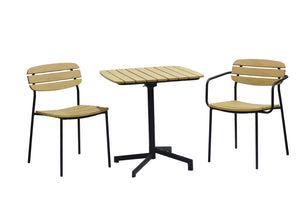 Kalmar Outdoor Table in Natural with Column and Base in Black 90794-NAT EuroStyle