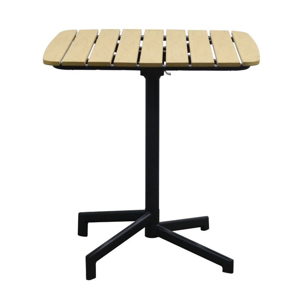 EuroStyle Kalmar Outdoor Folding Table Cast Aluminum and Steel Frame for Cafe Patio Spaces Natural 90794-NAT
