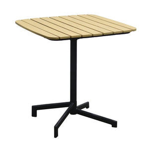 EuroStyle Kalmar Outdoor Folding Table Cast Aluminum and Steel Frame for Cafe Patio Spaces Natural 90794-NAT