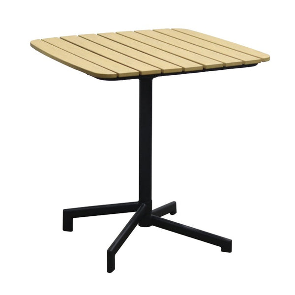 EuroStyle Kalmar Outdoor Folding Table Cast Aluminum and Steel Frame for Cafe Patio Spaces Natural 90794-NAT