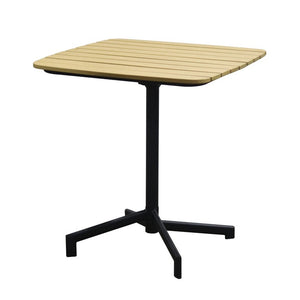 EuroStyle Kalmar Outdoor Folding Table Cast Aluminum and Steel Frame for Cafe Patio Spaces Natural 90794-NAT