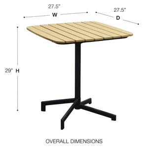 EuroStyle Kalmar Outdoor Folding Table Cast Aluminum and Steel Frame for Cafe Patio Spaces Natural 90794-NAT