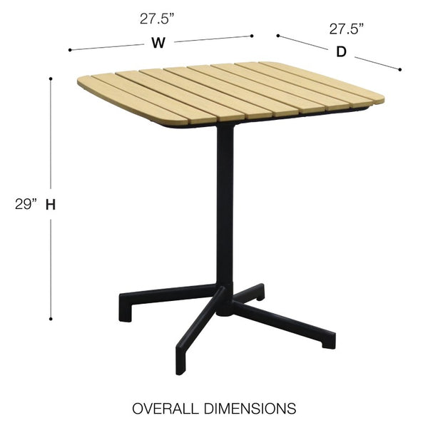 EuroStyle Kalmar Outdoor Folding Table Cast Aluminum and Steel Frame for Cafe Patio Spaces Natural 90794-NAT