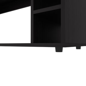 English Elm FM Parker TV Stand with Door and Open Shelves for Large TVs, Minimalist Storage and Modern Style Wenge 69 L x 19 W x 4 H B128P269888