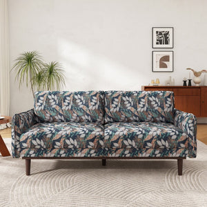 English Elm Modern Chenille Loveseat with Pocket Spring Cushions and Rubberwood Legs for Living Room Green N763P347228F