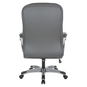 OSP Home Furnishings Exec Bonded Leather Office Chair with Lumbar Support for Executive Home Workspace ECH67707-EC42