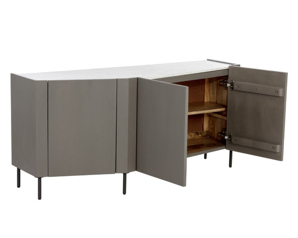Sunpan SIMMONS Sideboard - Modern Artisanal Storage with Marble Top & Mango Wood for Contemporary Spaces 107344