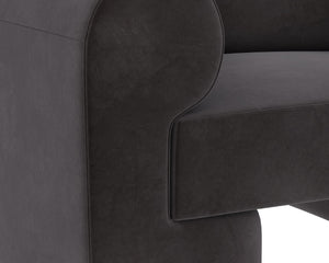 Sunpan IONIC Armchair - Luxurious MEG Ash Fabric, Sculptural Design, Cozy Comfort for Modern Living Spaces 110864