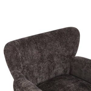 English Elm Christopher Knight Home® - Cozy Wingback Armchair with Plush Bouclé Upholstery, Solid Wood Legs, Timeless Elegant Comfort Dark Brown,Teak 32 L x 29.5 W x 26.75 H N776P293322D