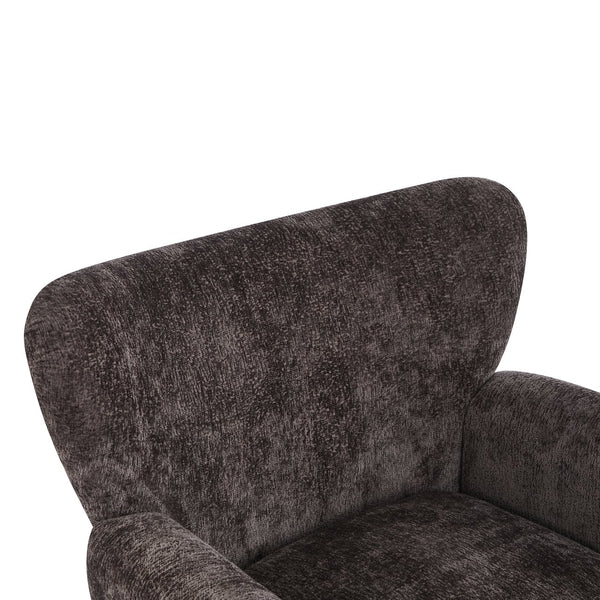 English Elm Christopher Knight Home® - Cozy Wingback Armchair with Plush Bouclé Upholstery, Solid Wood Legs, Timeless Elegant Comfort Dark Brown,Teak 32 L x 29.5 W x 26.75 H N776P293322D