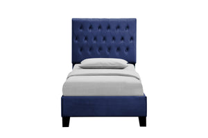 English Elm Wallace & Bay - Wallace & Bay  Luma Blue Twin Upholstered Bed