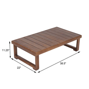 English Elm Christopher Knight Home® - WESTCHESTER Acacia Wood Outdoor Coffee Table with Rustic Slat Top and Durable Sled Legs, 38.5"W Mocha 42 L x 25 W x 5.5 H N776P301044M